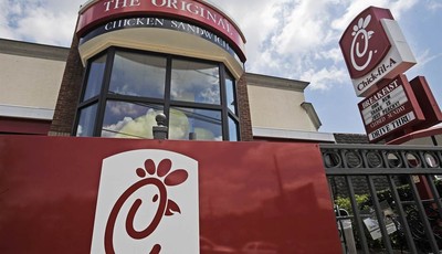 
              FILE - This Thursday, July 19, 2012 file photo shows a Chick-fil-A fast food restaurant in Atlanta. Earlier this month, Chick-fil-A set off a furor opposing same-sex unions. Other compa
